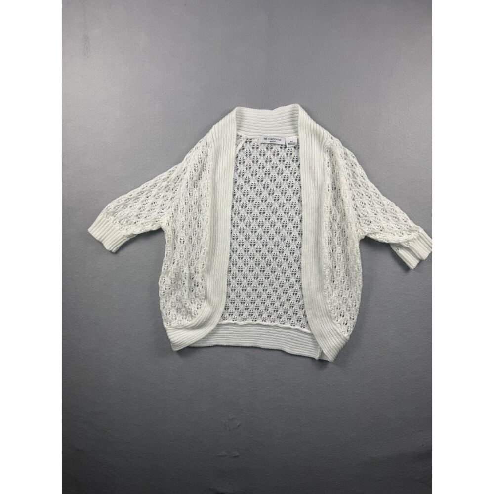 Liz Claiborne Petite White Knit Shrug Cardigan Small